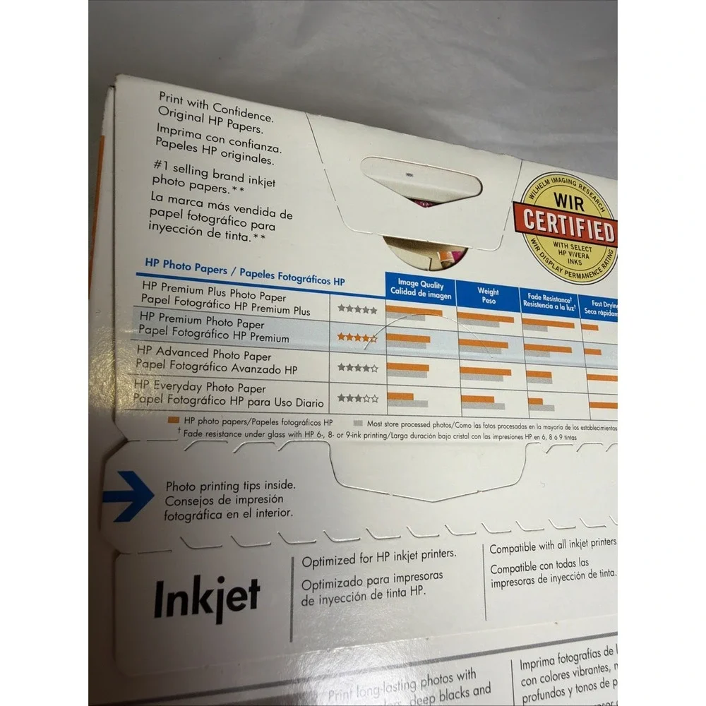 HP Premium Photo Paper Glossy 4x6 Inkjet Printer 60 Sheets 10mil NEW SEALED